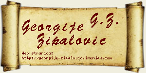 Georgije Zipalović vizit kartica